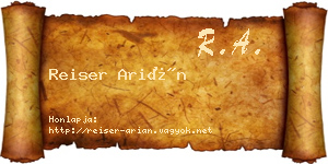 Reiser Arián névjegykártya